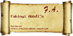 Fabinyi Abbás névjegykártya